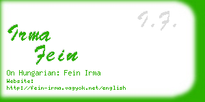 irma fein business card